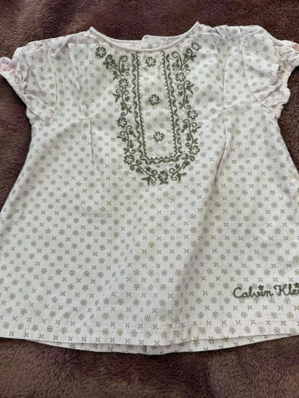 Calvin Klein Girls' Pink Embroidered Top